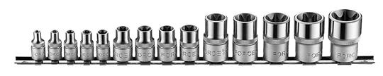 FOR 4158 Torx doppenset op rail 14 dlg 1/4"-3/8"-1/2"