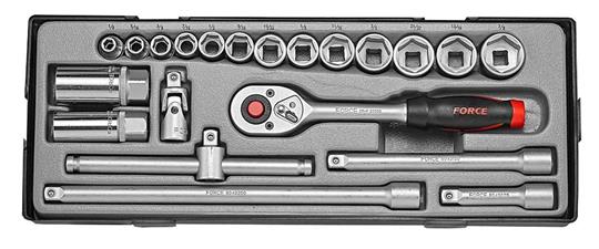 FOR T3212 Tc module met doppenassortiment 21 dlg SAE 3/8"