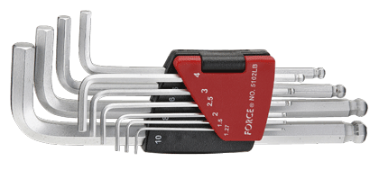 FOR 5102LB Inbussleutelset kogelkop 10 dlg