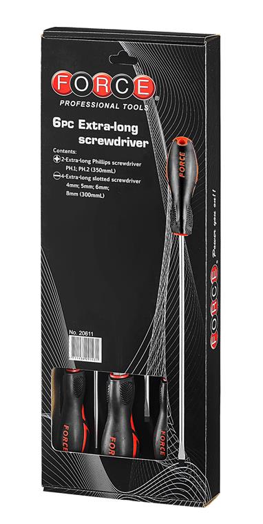 FOR 20611 Schroevendraaierset extra lang 6 dlg