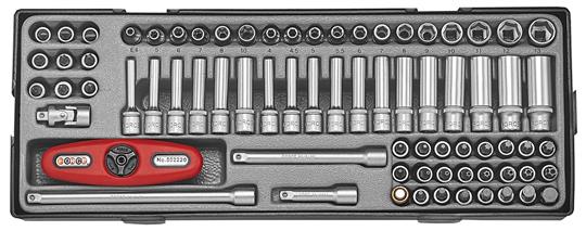 FOR T2742 Tc module doppenassortiment 6kant 74dlg 1/4"