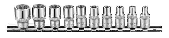 FOR 21016 - 1/4" Torx E doppen 10dlg op rail