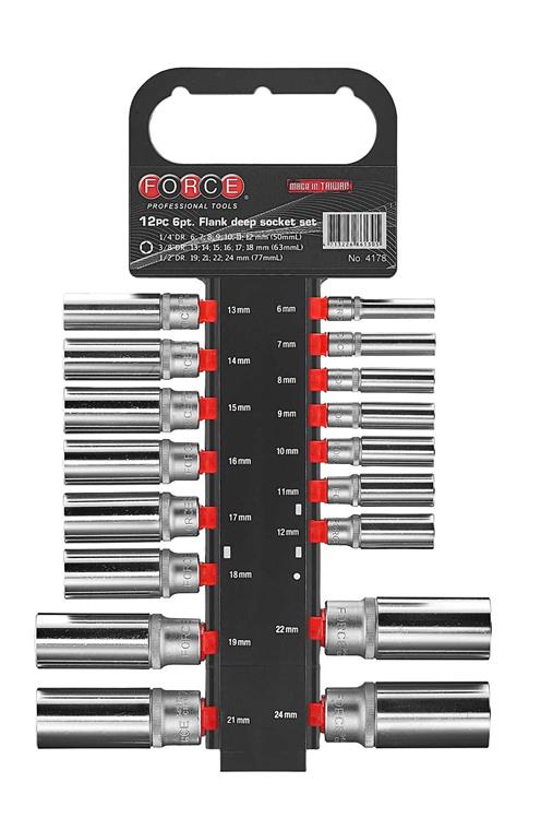 FOR 4178 - Doppenset 1/4"- 3/8" 1/2"  6 kant 17dlg