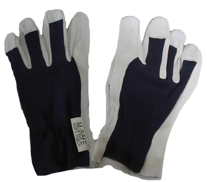 Driver handschoen wit + blauw